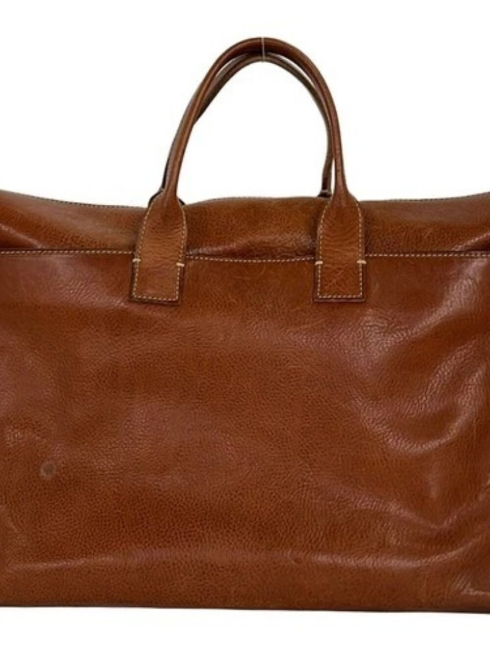 genten Brown Leather Business Bag